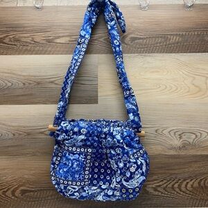 Blue And Yellow Floral Pattern Women’s Handbag
